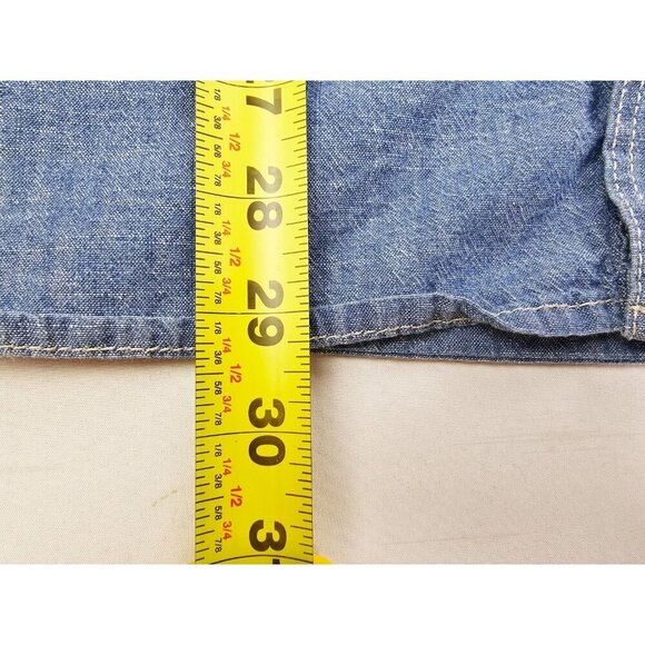 Gap 1969 Size Large Mens Blue Iconic Worker Chambray Denim Long Sleeve Shirt - Picture 8 of 10